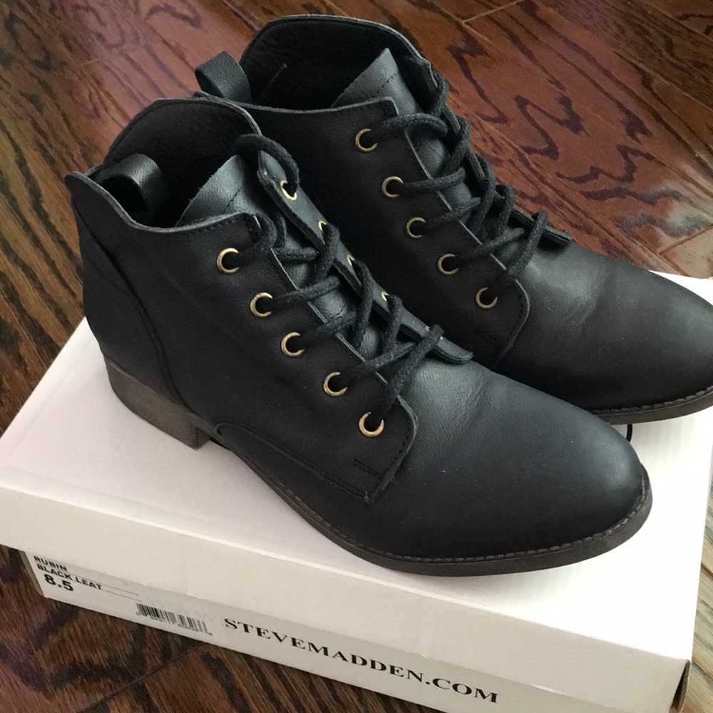 Black Leather Bootie